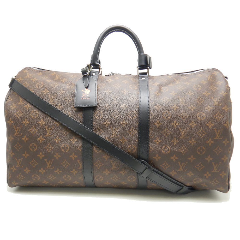 Louis Vuitton Monogram Macassar Keepall Bandouliere 55 Brown